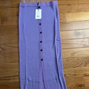 Silk Wool Midi Knit Skirt